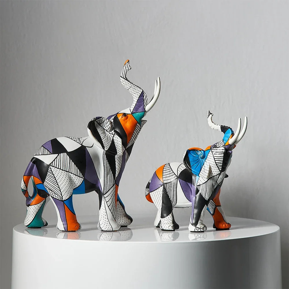 Modern Simple Art Dazzling Elephant Ornaments Creative Crafts Living Room Entrance Desk Resin Decorative Ornaments