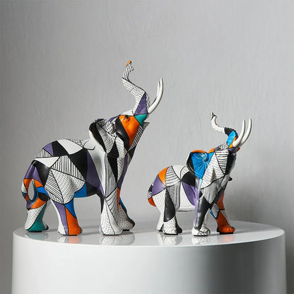 Modern Simple Art Dazzling Elephant Ornaments Creative Crafts Living Room Entrance Desk Resin Decorative Ornaments