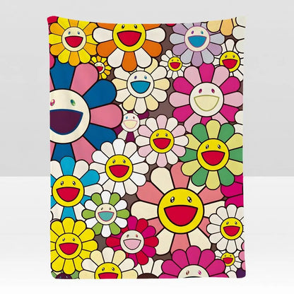 Artist T-Takashi M-Murakami Throw Soft Flannel Blanket for Bed Bedroom Sofa Picnic Throw Skin-friendly Breathable Gift Cover