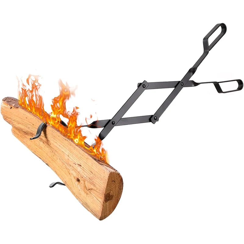 64cm Long Firewood Tongs Log Grabber Indoor Outdoor Firewood Oven Coal Campfire Tongs Grill Camping Fire Pit Tool JT579