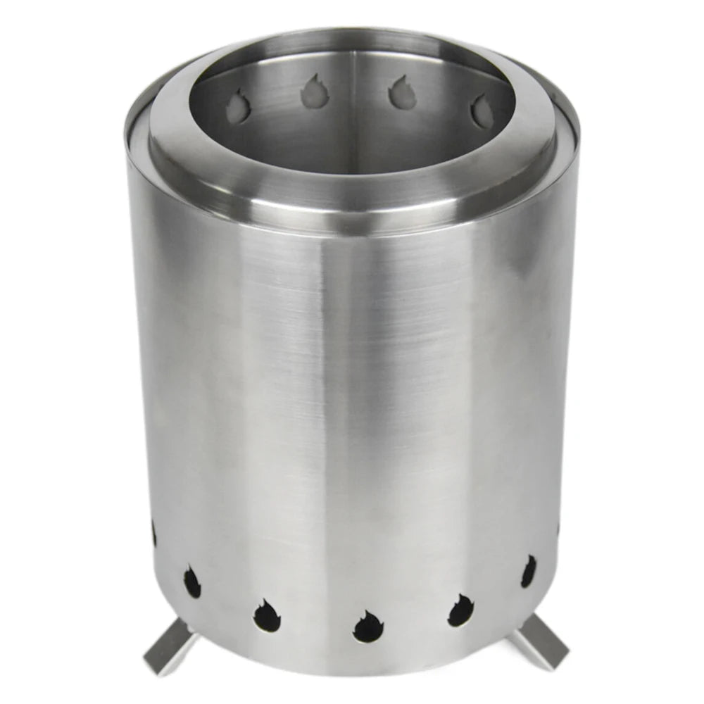 Camping Wood Stove Stainless Steel Outdoor Smokeless Fire Pit Small Backpacking Stove for Traveling Hiking Picnic