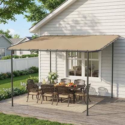 10' x 12' Gazebo for Patio, Outdoor Gazebo Pergola with Waterproof & UV-Resistant Sloped Roof, Wall-Mounted Shade, Customized