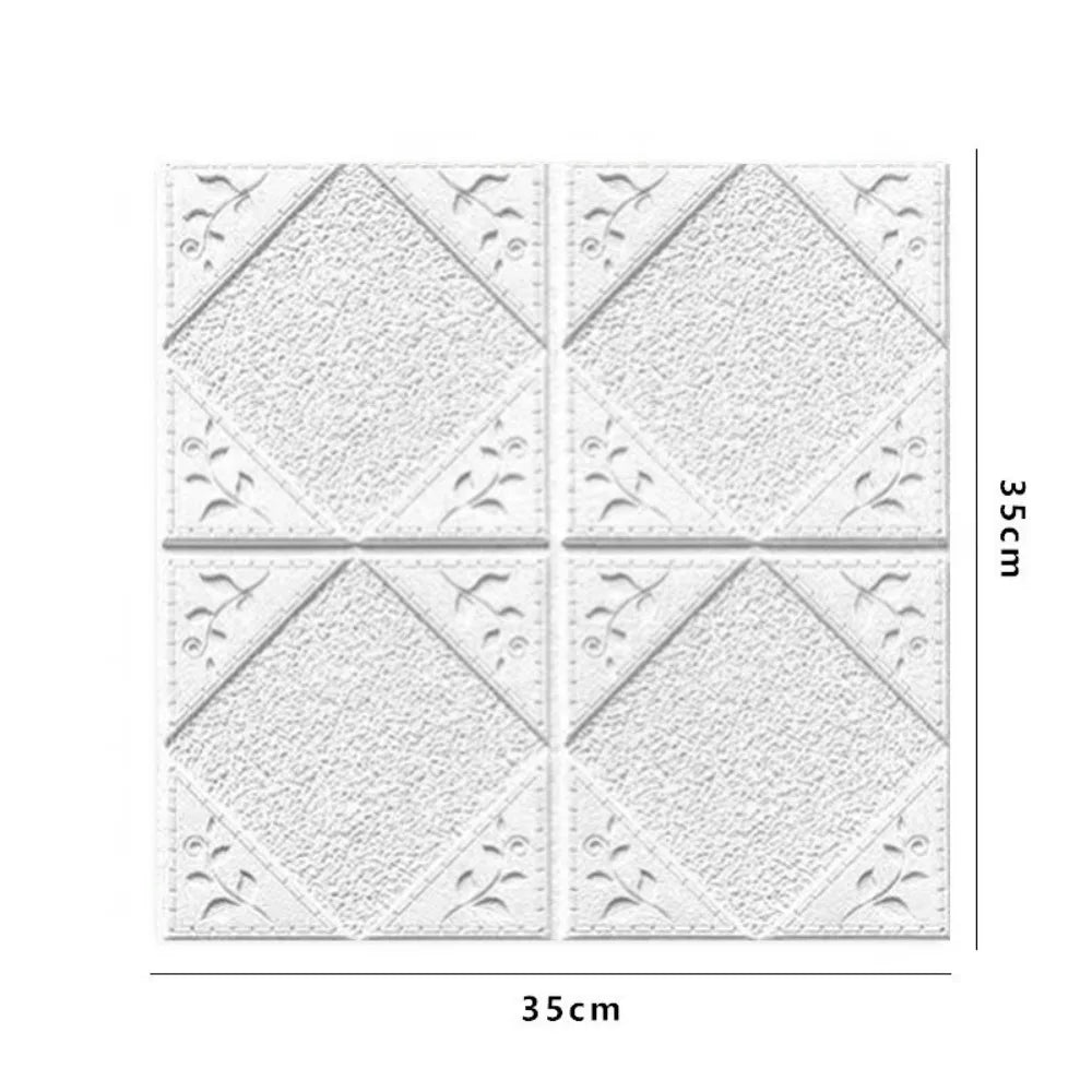 35*35cm 3D Foam Ceiling Waterproof Anti-collision Wall Stickers Peel and Stick Self-adhesive Background Wallpaper Bed Room Decor