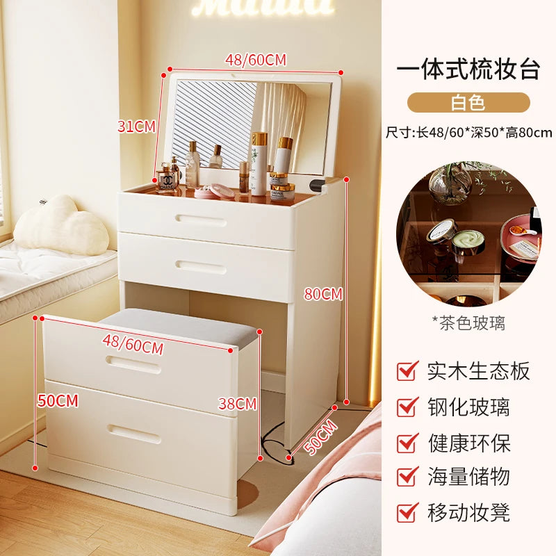 Girls Rustic Dressing Table Miniature Storage Solid Wood Dressing Table Simple Vanity Penteadeira De Maquiagem House Accessories