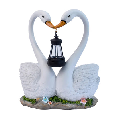 Outdoor Courtyard Decoration Simulation Swan Garden Landscaping Ornament Animal Statue Solar Resin Handicraft