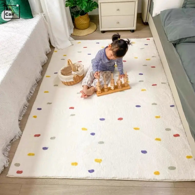 Children Furry Carpet Spotted Rug for living Room Modern Floor Mat Room Decor Bedroom Plush Mat