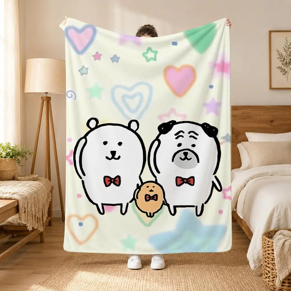 Joke Bear Cartoon Bear Art Throw 240g flannel blanket, suitable for sofas, beds, offices,  exquisite gift blankets
