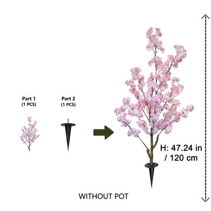120-180cm Artificial Pink Cherry Tree Blossom Indoor Outdoor Fake Plant for Home Garden Living Room Decoration Wedding