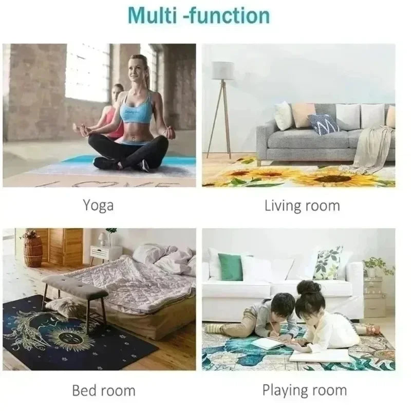 Skull Print Carpet Fire Pit Skeleton 2D Printed Door Mat Living Room Bedroom Home Decor Carpet