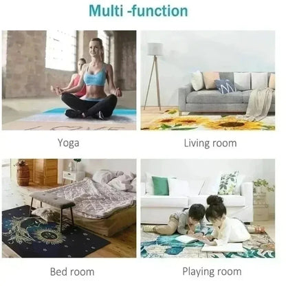 Skull Print Carpet Fire Pit Skeleton 2D Printed Door Mat Living Room Bedroom Home Decor Carpet