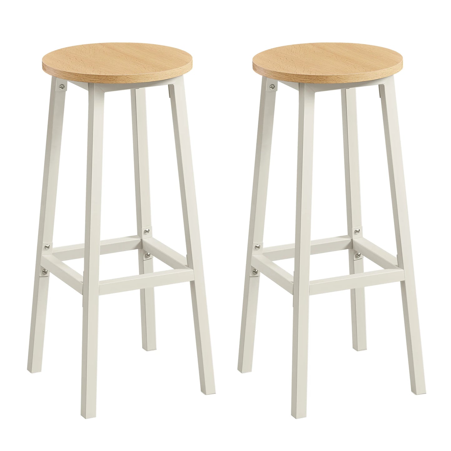 VASAGLE Bar Stools, Set of 2, Height 74 cm, Footrest, for Kitchen, Living Room, Dining Room