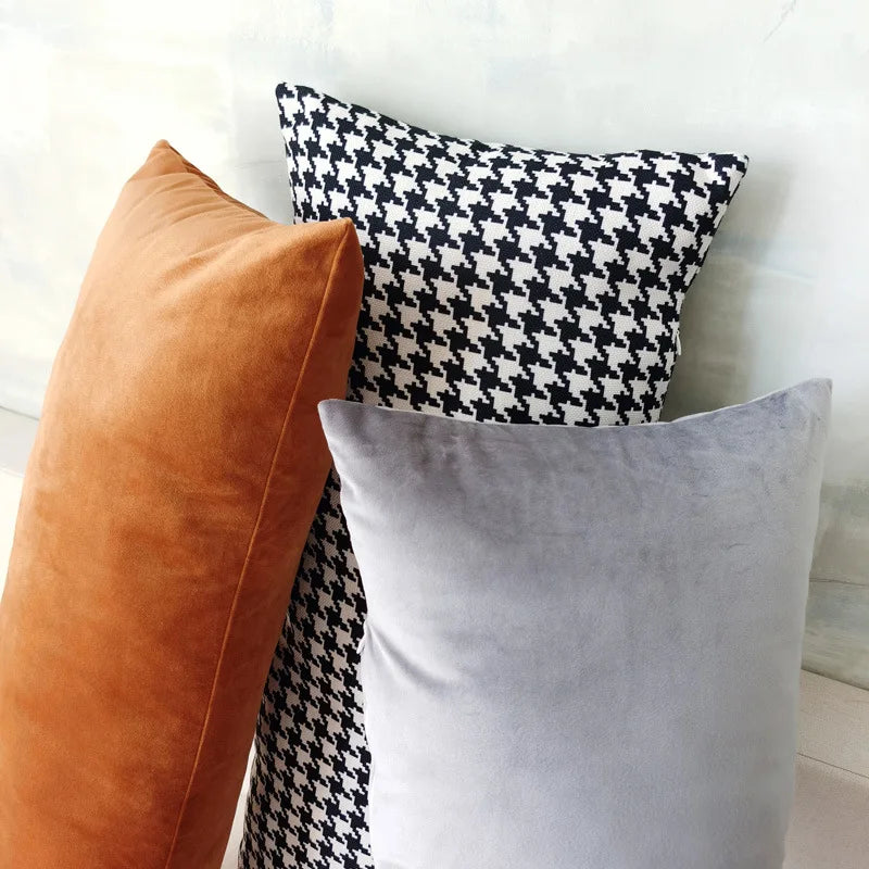 Rectangular Decorative Throw Pillow Cover 30*70cm/35*90cm Solid Color  Velvet Waist Pillowcase Bedside Cushion Cover of Bedroom