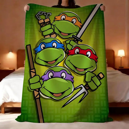 Mutant and Ninja Turtles Throw Lightweight 240g Flannel Blanket Soft Skin-friendly for Summer Cooling
