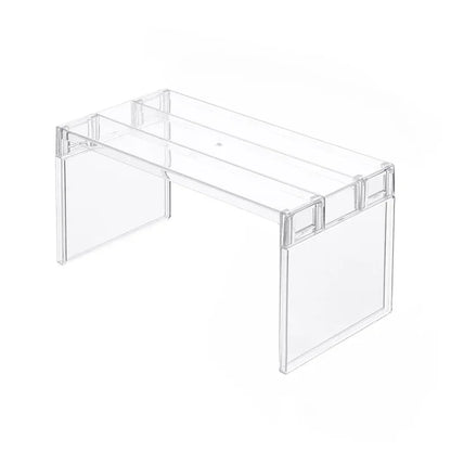 [Kitchen Storage] Clear Expandable Cabinet Organizer, Spice & Dish Divider, Multi-Scene Use For Kitchen & Bathroom
