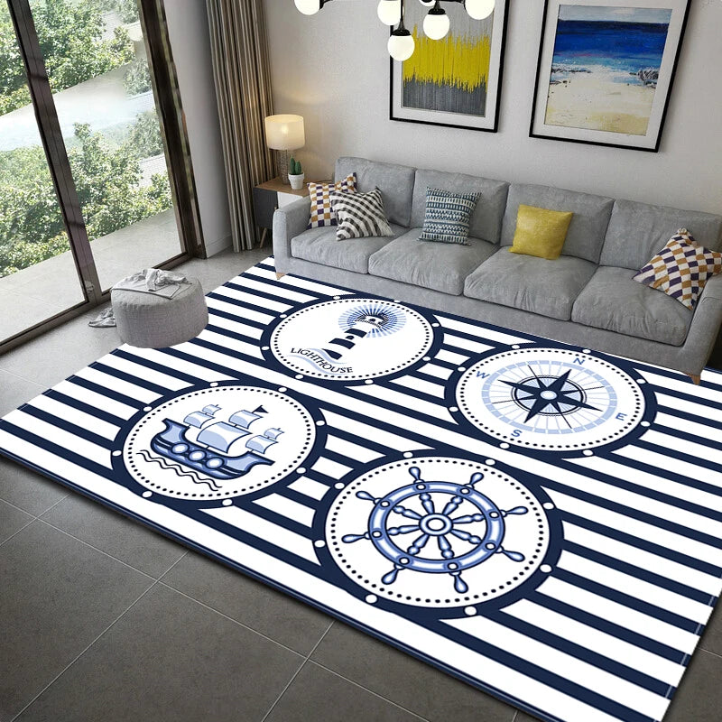 Nautical style rugs kids mats bedroom kitchen     living    bath
