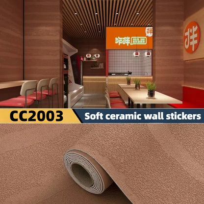 Stone Textured Imitation Roman Travertine Slate Wallpaper Self Adhesive Thickened Stretchable Flexible Wall Sticker Decoration.