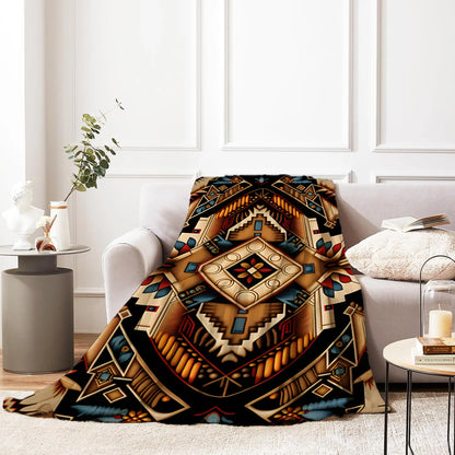 Flannel Throw Blanket Ethnic Patterns Print Blanket Super Soft Cozy Sofa Nap Blanket Home Blanket Perfect Home Gift for Her