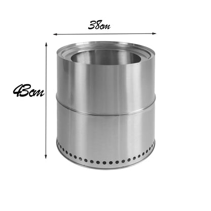Stainless Steel Round Split Wood Stove Home Yard Bonfire BBQ Stove Winter Camping Heating Stove Fire Pit