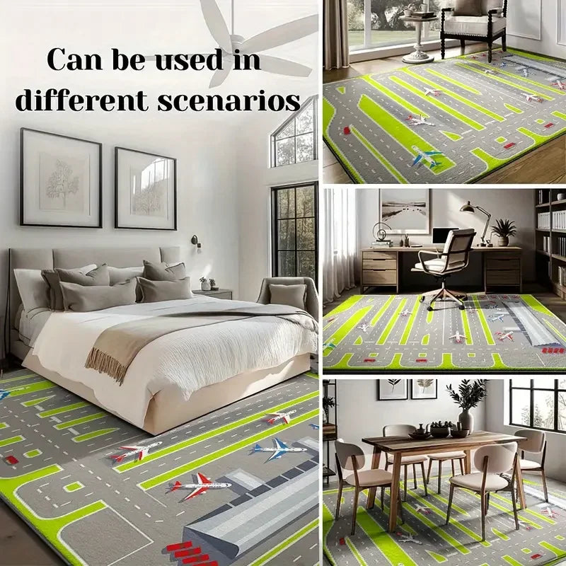 Gaming Rug for Boys Room Gamer Rug with Controller Design Rug for Game Room Bedroom Decor Non-slip Machine Washab Mat Doormat