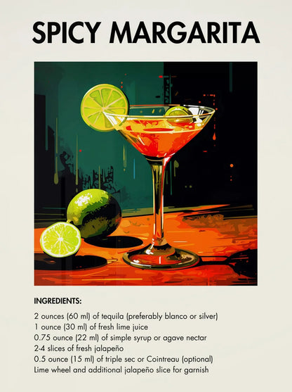 Classic Simple Bar Drinks Liquor Cocktail Bartending Recipe Poster Canvas Art Painting Prints Home Room Bar Wall Decoration