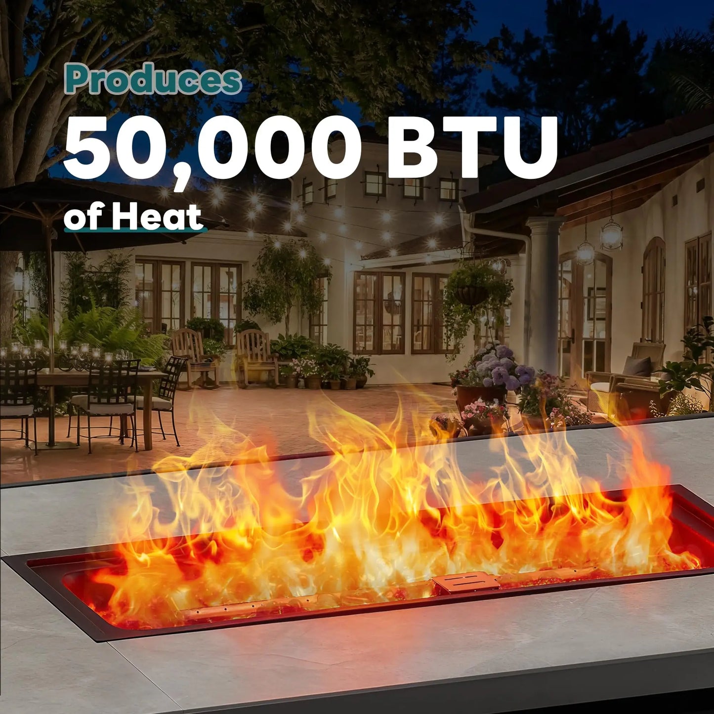 JHK Outdoor 43 Inch Propane Fire Pit Table 50,000 BTU Fire Pit for Outside Patio Garden Backyard Deck Balcony CSA Certification