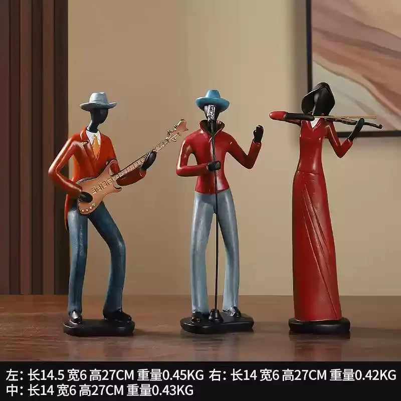 Cute Cartoon Retro Bookshelf Band Characters Figurines - Home Decorative Toys Creative Fashionable Living Room Decor Gifts