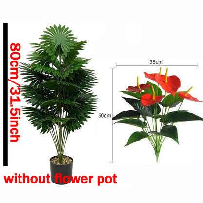 2PC Artificial Calla Lily and Large Palm Tree Set Vibrant Spring Home Decor Potted Plant Suitable for Indoor Outdoor 2026 New