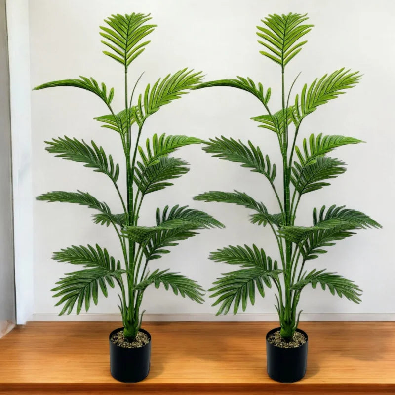 Large Artificial Palm Plant15Leaf - Perfect choice for home and office decoration，Indoor and outdoor use，Not including the basin