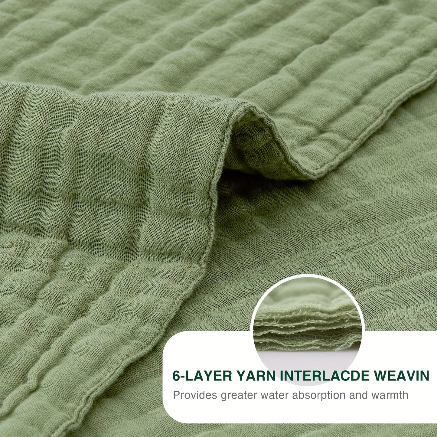 Large 6-Layer Gauze Blanket All-Season Soft Breathable for Adults Sofa or Bed Bedding Hand Wash Only Neutral Beige for Men Women