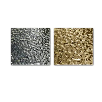 Aqumotic Peel and Stick Wallpaper Customized Wave Decorative PVC Plate Background Wallpapers Fake Metal Mirror Embossed