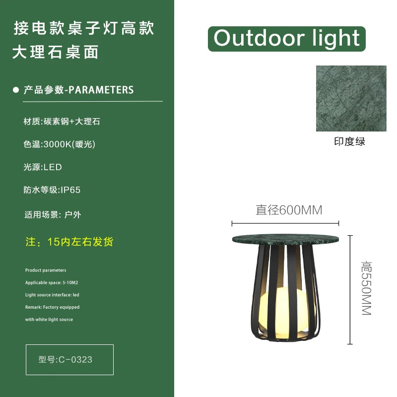 Solar waterproof courtyard outdoor table terrace floor-to-ceiling coffee table