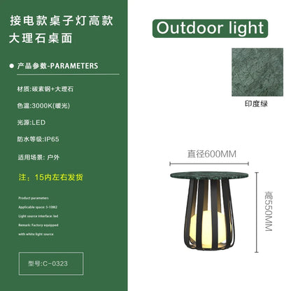 Solar waterproof courtyard outdoor table terrace floor-to-ceiling coffee table