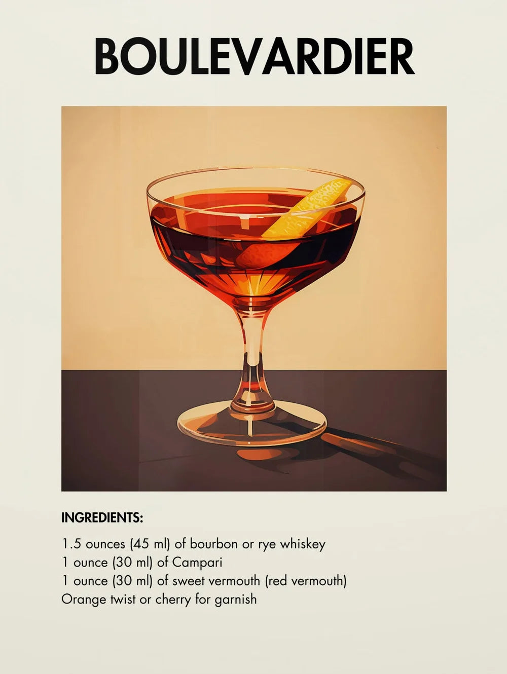 Classic Simple Bar Drinks Liquor Cocktail Bartending Recipe Poster Canvas Art Painting Prints Home Room Bar Wall Decoration