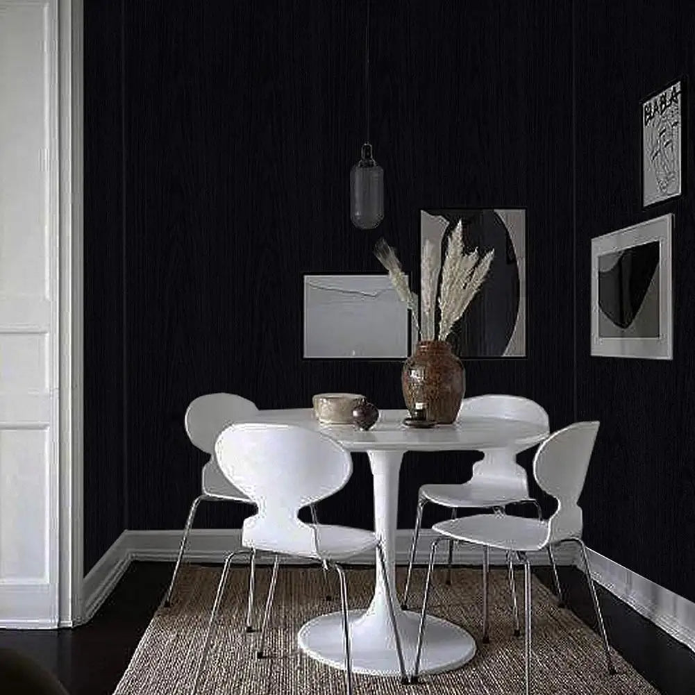 45x200cm Black Wood Grain Thickening Wallpaper Film Furniture Kitchen Vinyl Wall Paper Cupboard Tables DIY Renovation Wallpaper