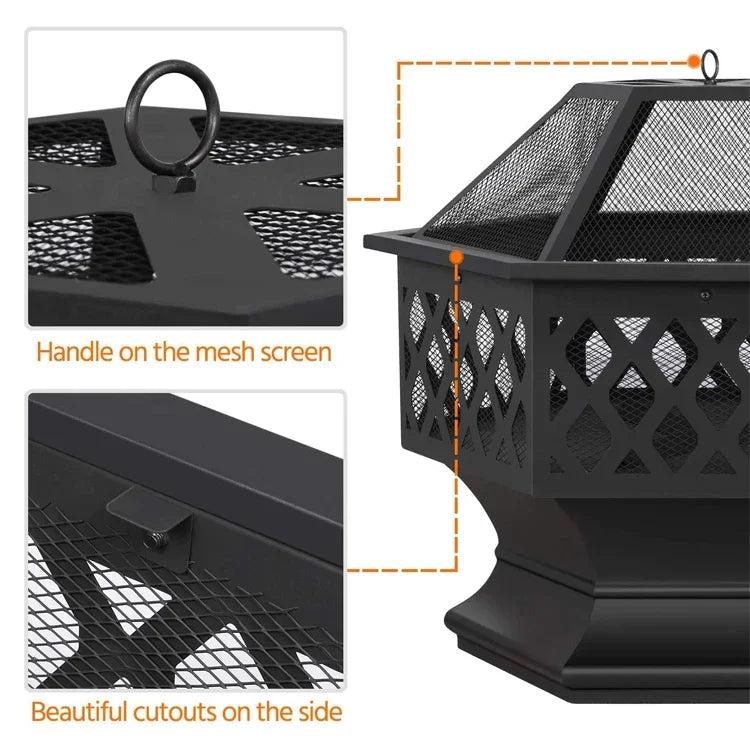 'forOutdoor Metal Square Firepit Patio Stove Wood Burning Garden Fire Pit hot selling
