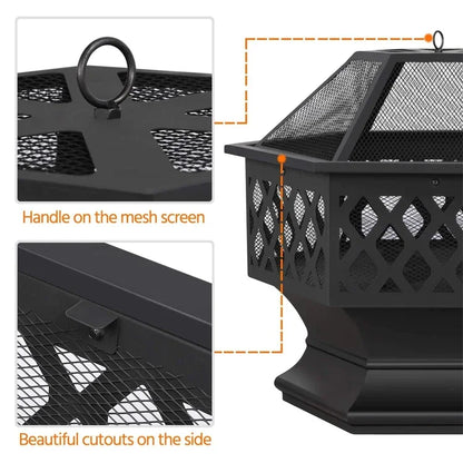 'forOutdoor Metal Square Firepit Patio Stove Wood Burning Garden Fire Pit hot selling