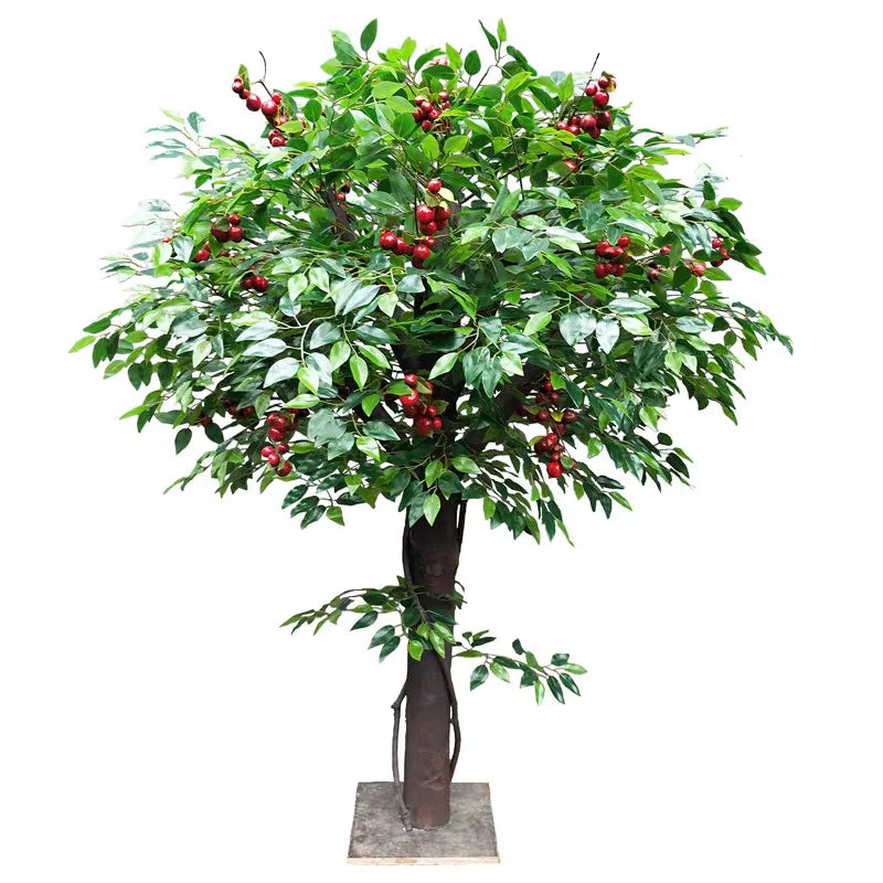 Indoor Outdoor Decorative Artificial Cherry Tree Simulated Plant Real Natural Fruit Tree
