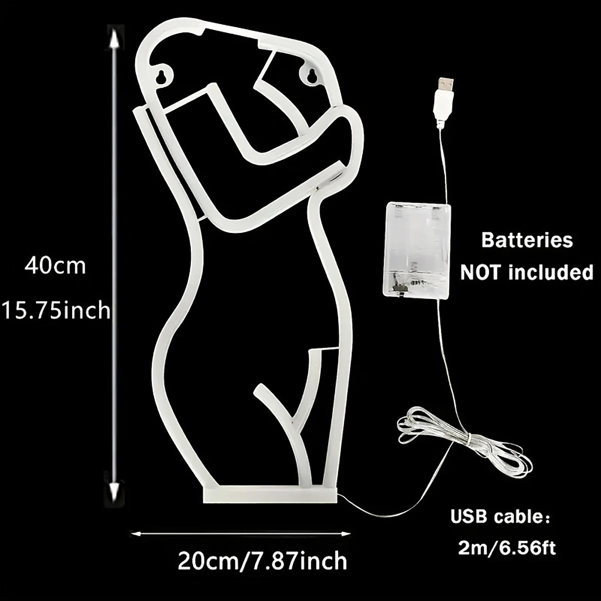 Women's contoured LED neon lights USB or battery powered bedroom walls, bar club studios, game rooms, birthday party decorations
