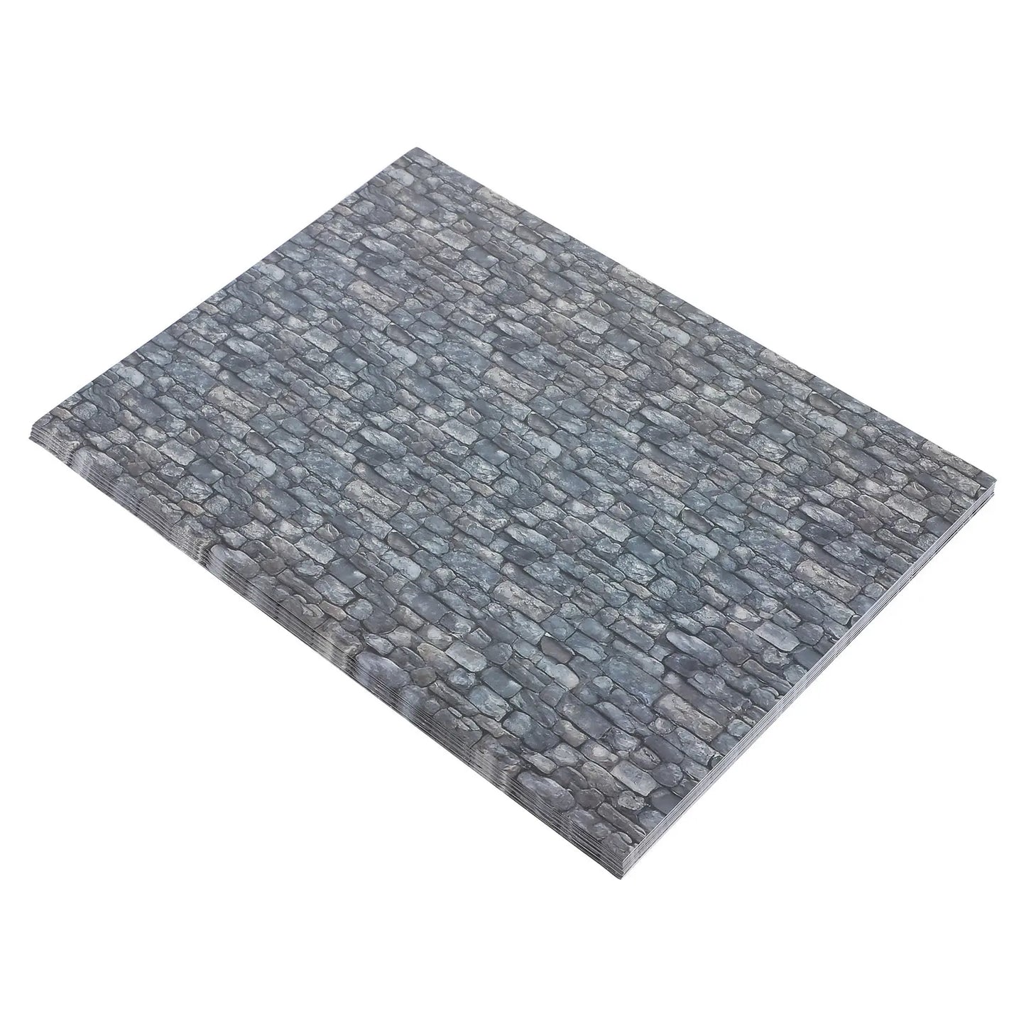 12 Sheets Dollhouse Wallpaper Self Adhesive Stone Pattern for Miniature Wall and Flooring Peel Stick Interior Decor