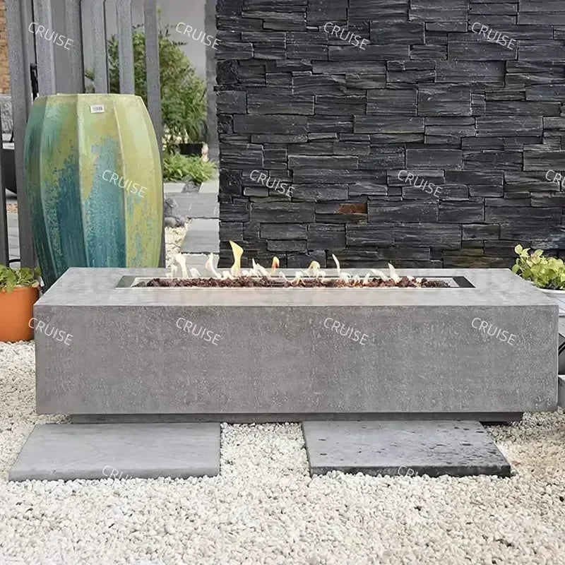 CRUISE 1250*750*400mm Outdoor BBQ Kitchen Garden Stove Natural Corner Fire Pit Table Fireplace
