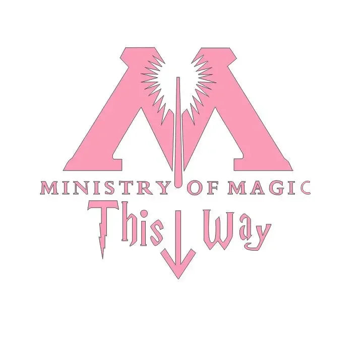 Bathroom Toilet Wall Stickers MINISTRY OF MAGIC THIS WAY Washroom Art Mural Home Decor Waterproof Wallpaper Vinyl Wall Decals