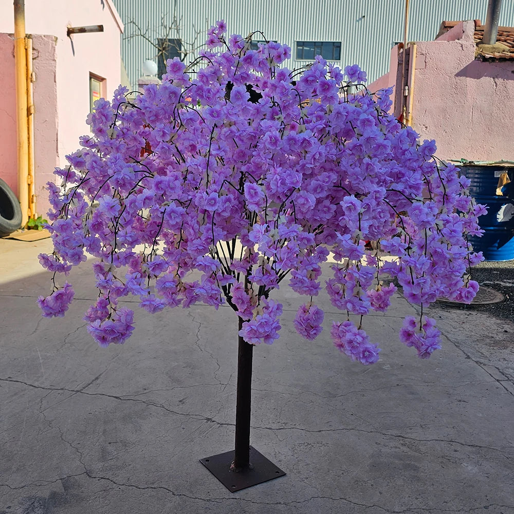 Artificial Cherry Blossom Tree Weeping Willow, Simulation Floral Plant for Indoor Outdoor Home Wedding Party Mall Opening Decor