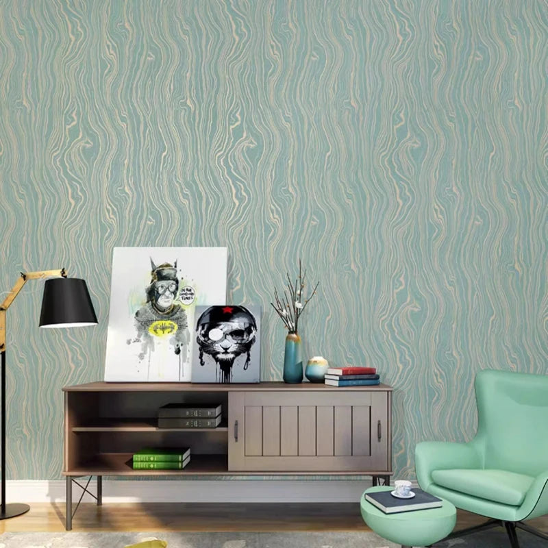Nordic Light Green Gilded Water Ripple Wallpaper High-End Feel Living Room Bedroom TV Background Wall Wallpaper