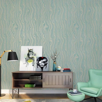 Nordic Light Green Gilded Water Ripple Wallpaper High-End Feel Living Room Bedroom TV Background Wall Wallpaper