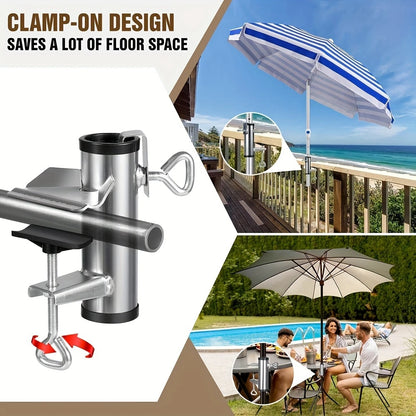1pcs Outdoor Terrace Umbrella Clip Deck Bench Partner Frame Fixed Clip Railing Boat Pole Fence Wild Dining Table Fixed Fixture