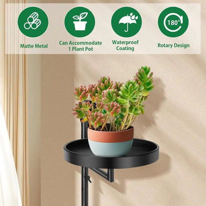 Wallpaper Green Plant Potted Rotating window plant stand Waterproof Creative Metal plant frame Simple Wall plant support Home