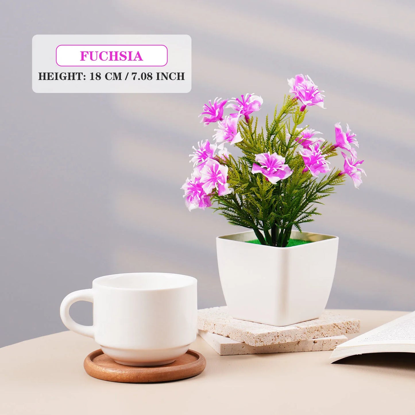 Artificial Bonsai Green Fake Small Cherry Blossom Potted Plant For Outdoor Indoor Home Bedroom Garden Decoration supplies