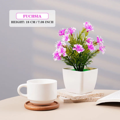 Artificial Bonsai Green Fake Small Cherry Blossom Potted Plant For Outdoor Indoor Home Bedroom Garden Decoration supplies