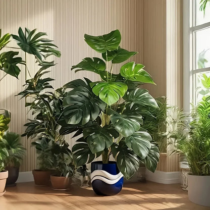 1pc Realistic Monterey Leaf Artificial Greenery 12/18/24 Pcs Leaves Faux Plant For Home  Hotel Wedding Indoor Outdoor Decor