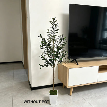120-180cm Artificial Olive Tree Plant Indoor Outdoor Ornament Fake Plant for Home Garden Balcony Living Room Decoration